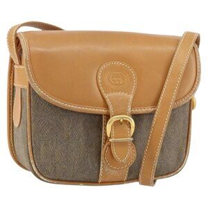 GUCCI Shoulder Bag Canvas Leather Beige Gold 007 23 0125 Auth BA8219